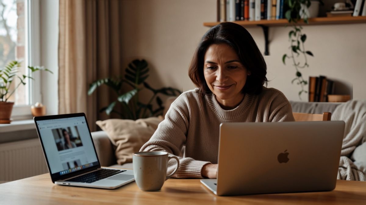 Mujer revisando su historial de semanas cotizadas en linea