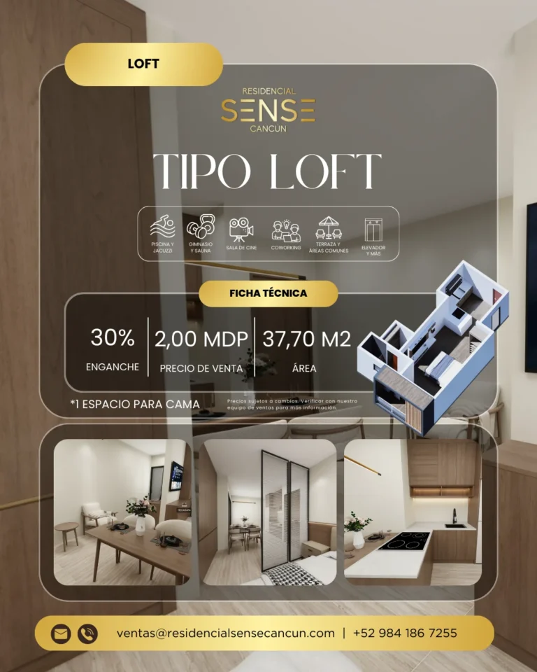 Plano Loft 37.70 m² Residencial Sense