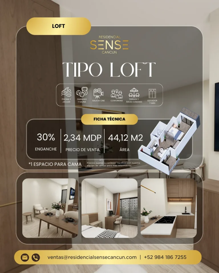 Plano Loft 44.12 m² Residencial Sense