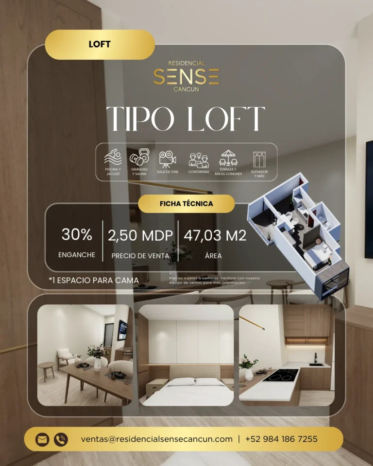 Plano Loft 47.03 m² Residencial Sense