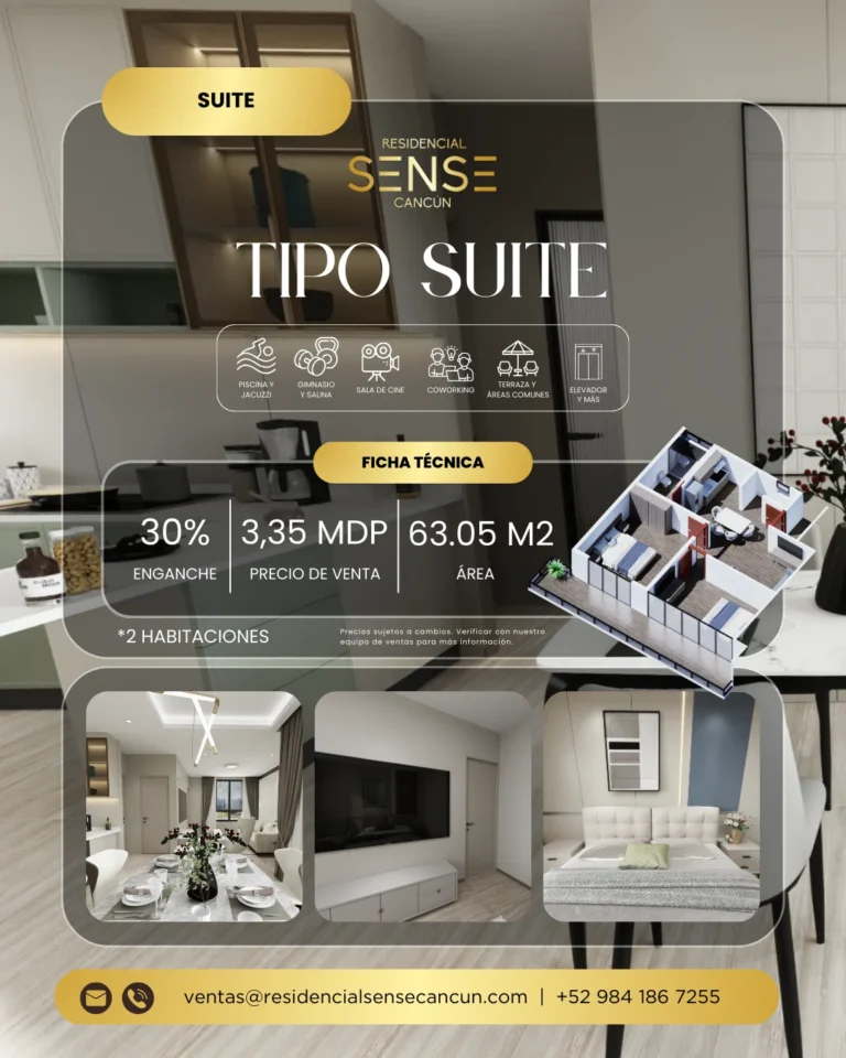 Plano Suite 63.05 m² Residencial Sense