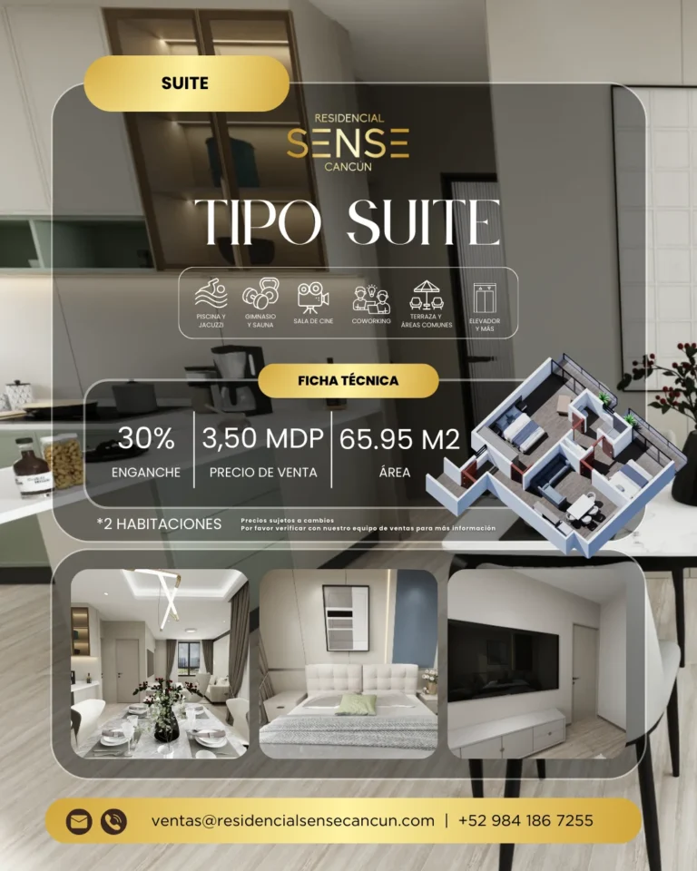 Plano Suite 65.95 m² Residencial Sense