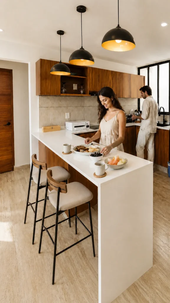 Cocina de departamento en Residencial Sense