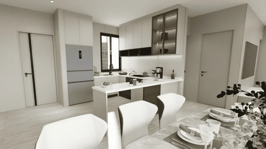Interior de departamento en Residencial Sense